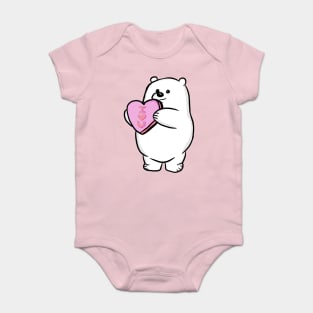 Valentine's Day Polar Bear Baby Bodysuit